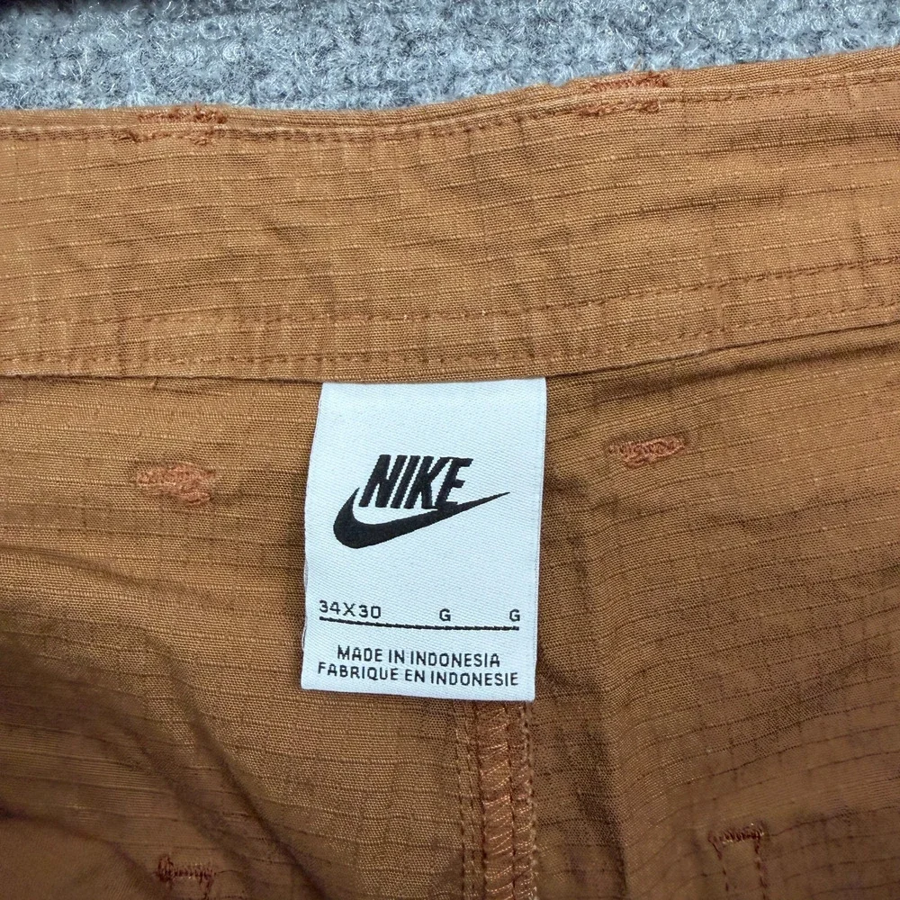 Nike Cargo Pants Mens 34x30 Brown Ripstop Utility Tactical Cotton Stretch